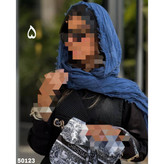 50123 شال چروک دور ریش نخ حریر قواره ۲۰۰ × ۶۵ تن شیک