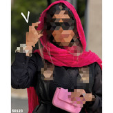 50123 شال چروک دور ریش نخ حریر قواره ۲۰۰ × ۶۵ تن شیک