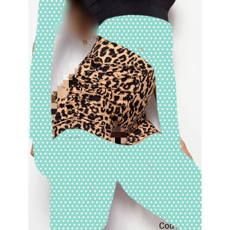 1430 شلوارک شورتک کمرگنی ده سانتی طرح دار پلنگی فلامنت فری سایز ۳۸ تا ۴۲ کد ۱۴۳۰