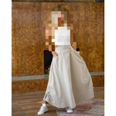 02195 دامن دو طرف گتر دار لنین قد ۹۸ فری سایز ۳۸ تا ۴۶ کمرکش تن شیک