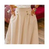 02195 دامن دو طرف گتر دار لنین قد ۹۸ فری سایز ۳۸ تا ۴۶ کمرکش تن شیک