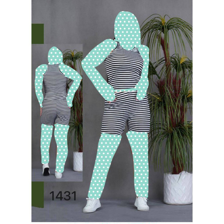 1431 ست تاپ کراپ نیمتنه شورتک اسپرت فیلامنت نخ فری سایز 38 تا 42 تن شیک