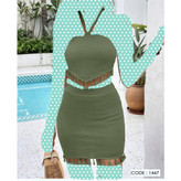 1447 ست کراپ نیمتنه و دامن منگوله دار مراکشی بیسکوییتی فری سایز ۳۶ تا ۴۲ تن شیک