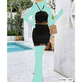 1447 ست کراپ نیمتنه و دامن منگوله دار مراکشی بیسکوییتی فری سایز ۳۶ تا ۴۲ تن شیک