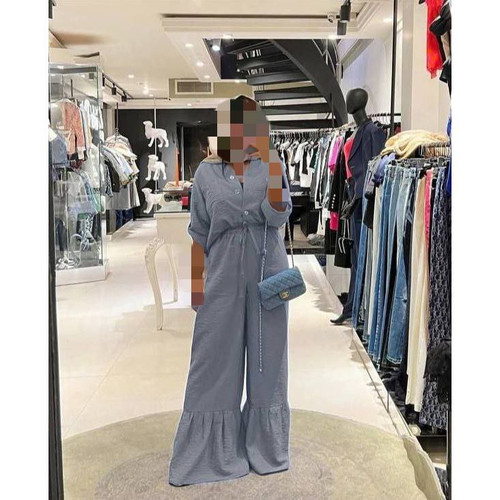 ست مانتو شومیز شلوار ابروبادی فری سایز ۳۸ تا ۴۴ تن شیک