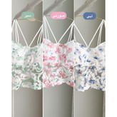 تاپ کراپ نیمتنه گیپور آستردار بند سوتینی فری سایز 36 تا 42 تن شیک