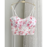 تاپ کراپ نیمتنه گیپور آستردار بند سوتینی فری سایز 36 تا 42 تن شیک