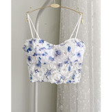 تاپ کراپ نیمتنه گیپور آستردار بند سوتینی فری سایز 36 تا 42 تن شیک