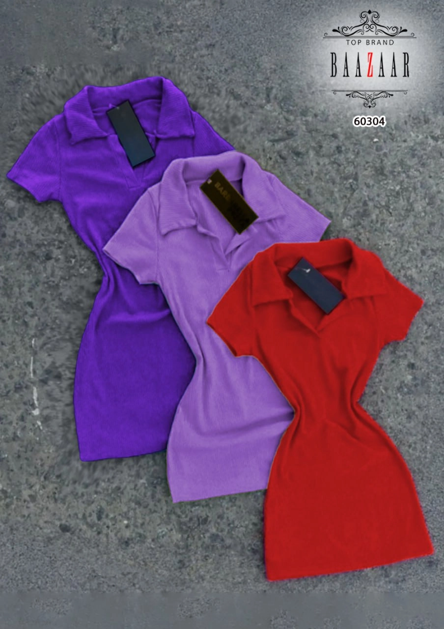 60304 پیراهن تونیک یقه شکاری فانریپ کبریتی فری سایز 38 تا 44 تن شیک