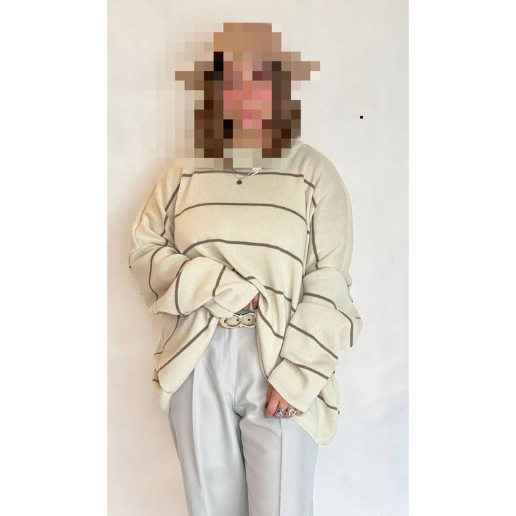 بافت راه راه ریز گرد بافت آکریل قواره دار قد ۷۰ فری سایز ۳۶ تا ۴۸ تن شیک