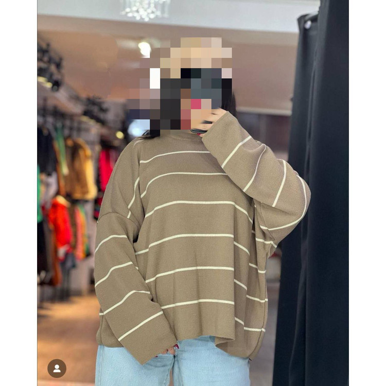 بافت راه راه ریز گرد بافت آکریل قواره دار قد ۷۰ فری سایز ۳۶ تا ۴۸ تن شیک