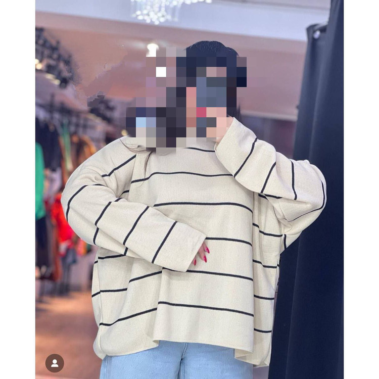 بافت راه راه ریز گرد بافت آکریل قواره دار قد ۷۰ فری سایز ۳۶ تا ۴۸ تن شیک