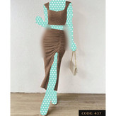 437 ست کراپ دامن گتردار بیسکوییتی مراکشی فری سایز ۳۶ تا ۴۲ تن شیک