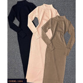 1504 پیراهن تونیک ماکسی بلند یقه اسکی فانریپ کبریتی عالی فری ۳۶ تا ۴۴ تن شیک