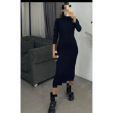 1504 پیراهن تونیک ماکسی بلند یقه اسکی فانریپ کبریتی عالی فری ۳۶ تا ۴۴ تن شیک