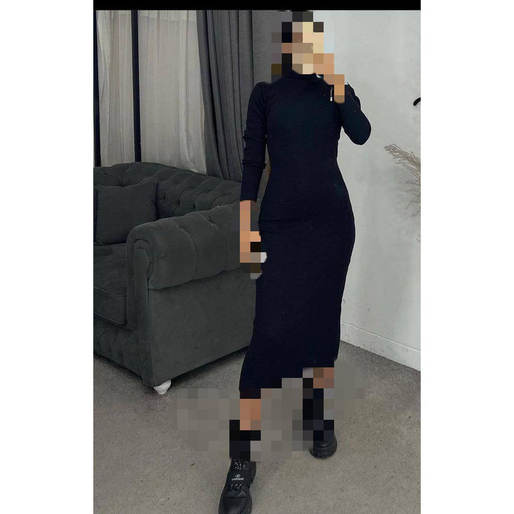 1504 پیراهن تونیک ماکسی بلند یقه اسکی فانریپ کبریتی عالی فری ۳۶ تا ۴۴ تن شیک