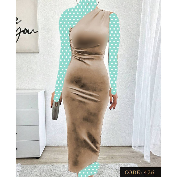 426 پیراهن مجلسی رومی مخمل دو طرف کشی قواره دار قد ۱۳۰ فری ۳۶ تا ۴۶ تن شیک