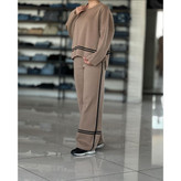 02102 ست پولیور بلوز و شلوار بافت دوخط لطیف و نرم فری سایز ۳۶ تا ۴۴ تن شیک