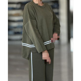 02102 ست پولیور بلوز و شلوار بافت دوخط لطیف و نرم فری سایز ۳۶ تا ۴۴ تن شیک