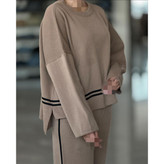 02102 ست پولیور بلوز و شلوار بافت دوخط لطیف و نرم فری سایز ۳۶ تا ۴۴ تن شیک