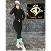 1324 پیراهن ماکسی بلند فینگردار دوطرف چاکدار فانریپ پنبه کبریتی فری سایز ۳۶ تا ۴۲ تن شیک