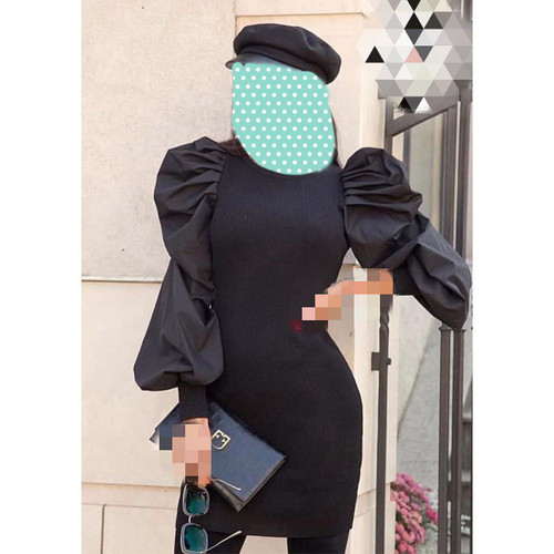 40320 پیراهن تونیک مجلسی آستین پفی فری سایز ۳۶ تا ۴۲ تن شیک