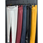 شلوار لگ چرم داخل مخمل اورجینال ترک قد ۹۰ کمرگنی سایزبندی از لارج تا دو ایکس لارج تن شیک