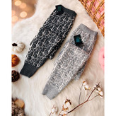 TOP شلوار بافت بافتنی طرح برجسته نخ اکریلیک قد ۹۵ تا ۱۰۰ فری سایز ۳۶ تا ۵۰ تن شیک