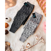 TOP شلوار بافت بافتنی طرح برجسته نخ اکریلیک قد ۹۵ تا ۱۰۰ فری سایز ۳۶ تا ۵۰ تن شیک