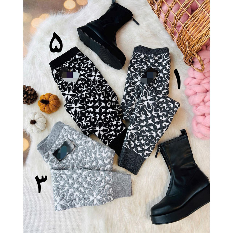 TOP شلوار بافت بافتنی طرح برجسته نخ اکریلیک قد ۹۵ تا ۱۰۰ فری سایز ۳۶ تا ۵۰ تن شیک