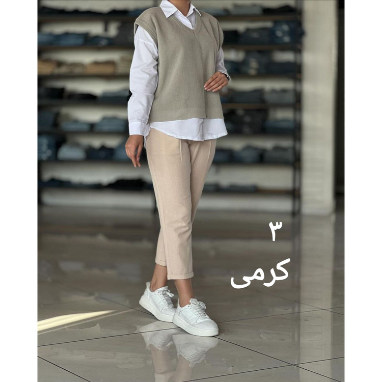 02106 ژیله تک بافت آکریلیک قد ۶۰ و شومیز سفید تک فری سایز ۳۶ تا ۴۴ تن شیک