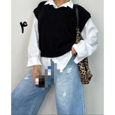 02106 ژیله تک بافت آکریلیک قد ۶۰ و شومیز سفید تک فری سایز ۳۶ تا ۴۴ تن شیک