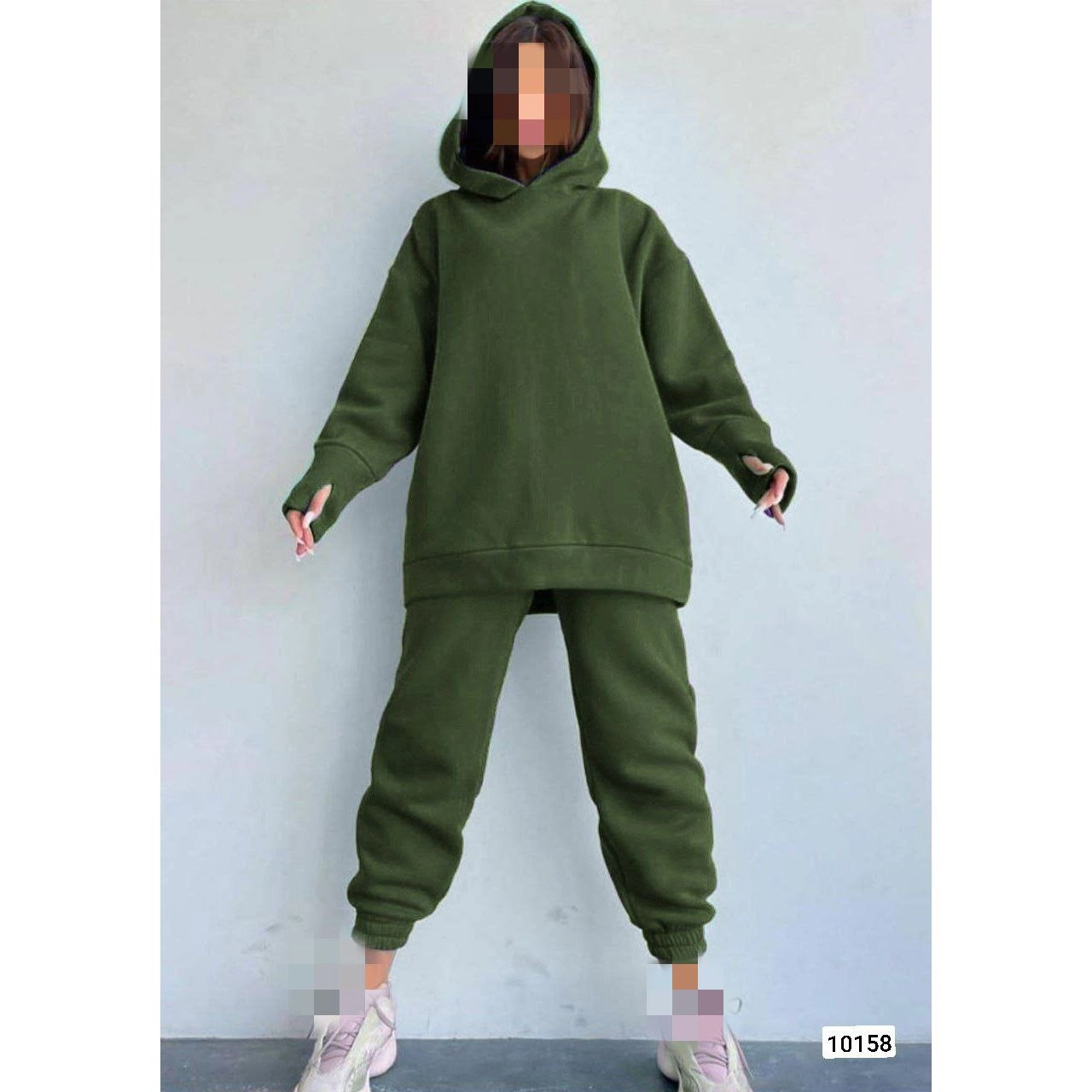 10158 ست هودی شلوار کرکی فری سایز ۳۶ تا ۴۴ تن شیک