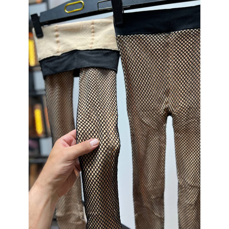 4534 جوراب شلواریکمرگنی تیریدی زنبوری سه بعدی گِرَم بالا داخل شنل فری سایز ۳۶ تا ۴۴ تن شیک