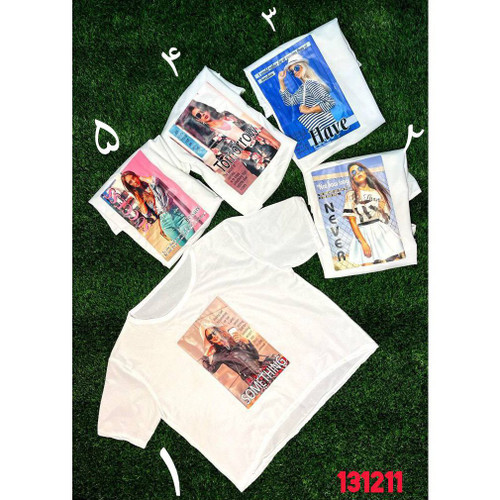 131211 بلوز دخترانه چاپی جنس فلامنت قد ۴۸ فری سایز ۳۸ تا ۴۲ تن شیک