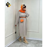 AM پیراهن ماکسی ساحلی کفتان بافت بلند قد ۱۲۵ فری سایز ۳۶ تا ۴۸ تن شیک