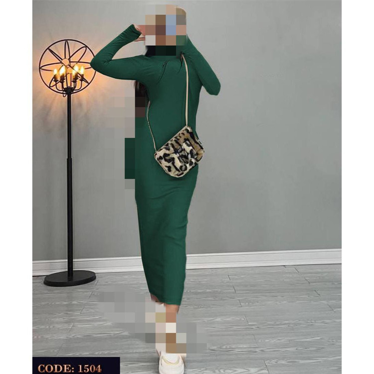 1504 پیراهن تونیک ماکسی بلند یقه اسکی فانریپ کبریتی عالی فری ۳۶ تا ۴۴ تن شیک