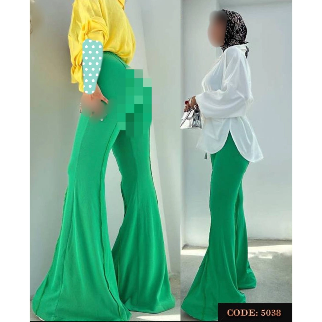 5038 شلوار بودتکات بوتکات دمپا گشاد فانریپ پنبه کبریتی قد ۱۱۳ فری سایز ۳۶ تا ۴۲ تن شیک