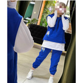 02112 ست سه تیکه وِست و هودی و شلوار دورس ۳ نخ ضخیم داخل کرکی گِرَم بالا فری سایز ۳۶ تا ۴۴ برای ۴۶ حذب تن شیک