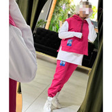 02112 ست سه تیکه وِست و هودی و شلوار دورس ۳ نخ ضخیم داخل کرکی گِرَم بالا فری سایز ۳۶ تا ۴۴ برای ۴۶ حذب تن شیک