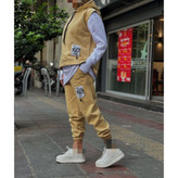 02112 ست سه تیکه وِست و هودی و شلوار دورس ۳ نخ ضخیم داخل کرکی گِرَم بالا فری سایز ۳۶ تا ۴۴ برای ۴۶ حذب تن شیک