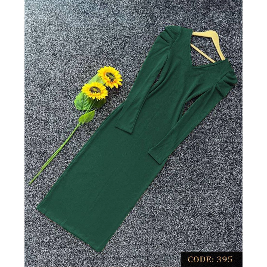 395 پیراهن ماکسی مجلسی یقه باز آستین پفکی فانریپ پنبه کبریتی فری 36 تا 44 تن شیک