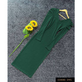 395 پیراهن ماکسی مجلسی یقه باز آستین پفکی فانریپ پنبه کبریتی فری 36 تا 44 تن شیک