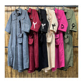 02108 ست پیراهن بلند ساحلی کفتان و کیف مخمل کبریتی فری سایز ۳۶ تا ۴۴ تن شیک