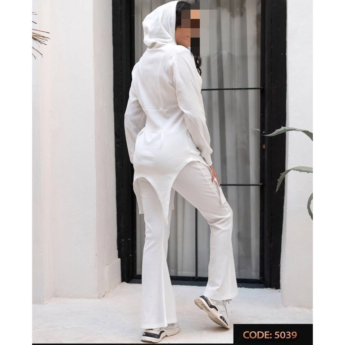 5039 ست عروسکی تیشرت بلوز و شلوار دمپا گشاد فانریپ پنبه کبریتی فری سایز ۳۶ تا ۴۴ تن شیک