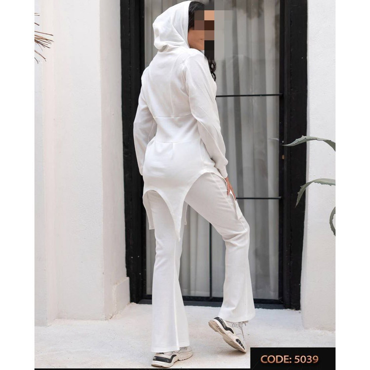 5039 ست عروسکی تیشرت بلوز و شلوار دمپا گشاد فانریپ پنبه کبریتی فری سایز ۳۶ تا ۴۴ تن شیک