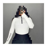 30215 بادی آستین فینگری شستی یقه زیپ دار نواردوزی کبریتی فری سایز ۳۶ تا ۴۴ تن شیک