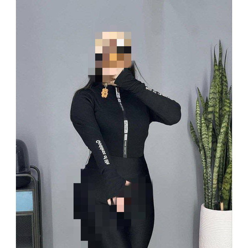 30215 بادی آستین فینگری شستی یقه زیپ دار نواردوزی کبریتی فری سایز ۳۶ تا ۴۴ تن شیک