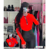 30215 بادی آستین فینگری شستی یقه زیپ دار نواردوزی کبریتی فری سایز ۳۶ تا ۴۴ تن شیک