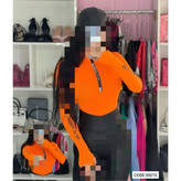 30215 بادی آستین فینگری شستی یقه زیپ دار نواردوزی کبریتی فری سایز ۳۶ تا ۴۴ تن شیک